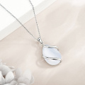 wholesale 925 Sterling Silver Moonstone Teardrop Pendant Necklace With Chain For Women-0-5
